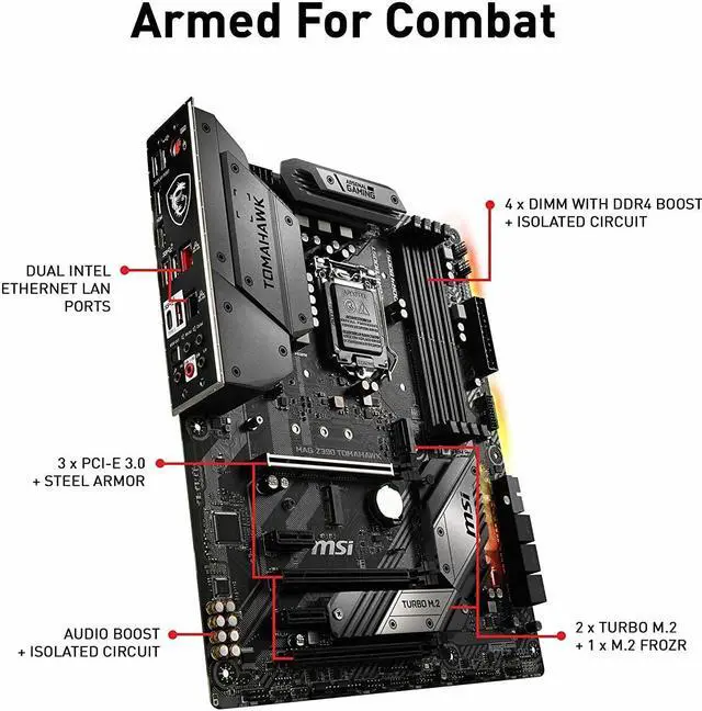 Alt view image 2 of 4 - MSI MAG Z390 TOMAHAWK Intel CPU LGA 1151 Socket DDR4 ATX Gaming Motherboard