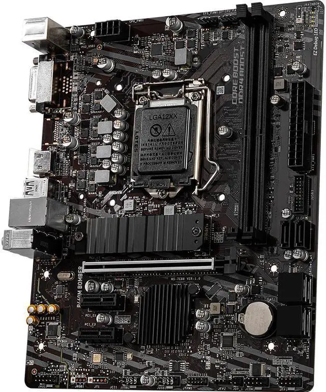Alt view image 5 of 6 - MSI B460M BOMBER LGA 1200 Intel B460 SATA 6Gb/s Micro ATX Intel Motherboard