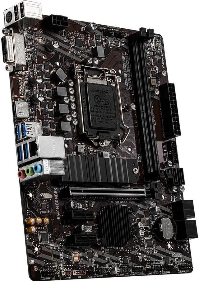Alt view image 3 of 6 - MSI B460M BOMBER LGA 1200 Intel B460 SATA 6Gb/s Micro ATX Intel Motherboard