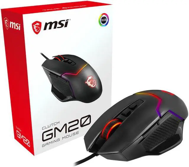 Alt view image 5 of 5 - MSI CLUTCH GM20 Gaming Mouse, Wired, RGB Glare, Dragon Spirit Lamp Of Faith, Chicken Mouse, Gaming Mouse, Ergonomics, Black