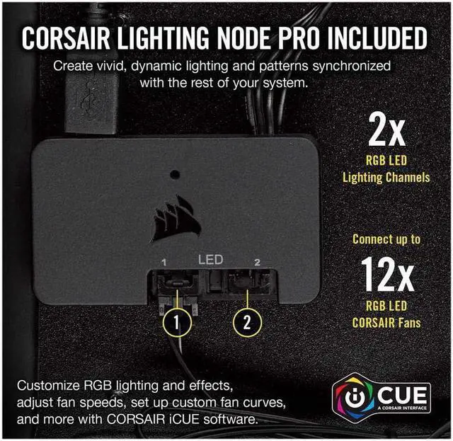 Alt view image 4 of 6 - CORSAIR Link Lighting Node PRO + Lightning Node Core Hub RGB