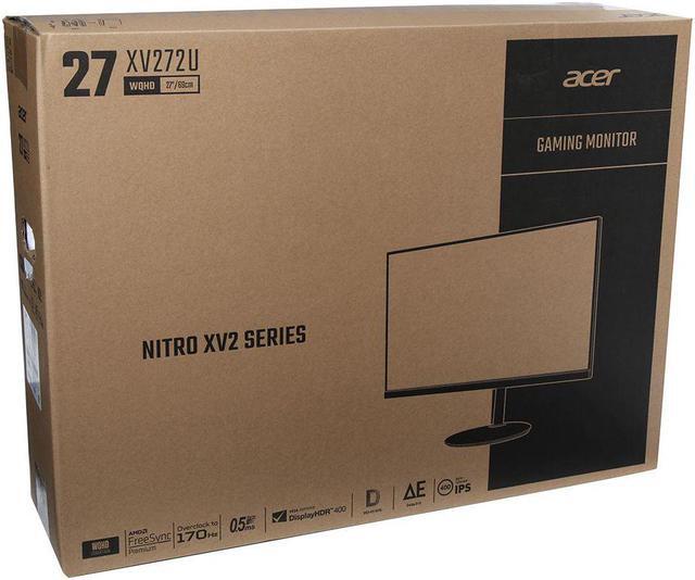Alt view image 5 of 18 - Acer Nitro XV272U Vbmiiprx 27" Zero-Frame WQHD 2560 x 1440 Gaming Monitor | AMD FreeSync Premium | Agile-Splendor IPS | Overclock to 170Hz | Up to 0.5ms | 95% DCI-P3 | 1 x Display Port & 2 x HDMI 2.0
