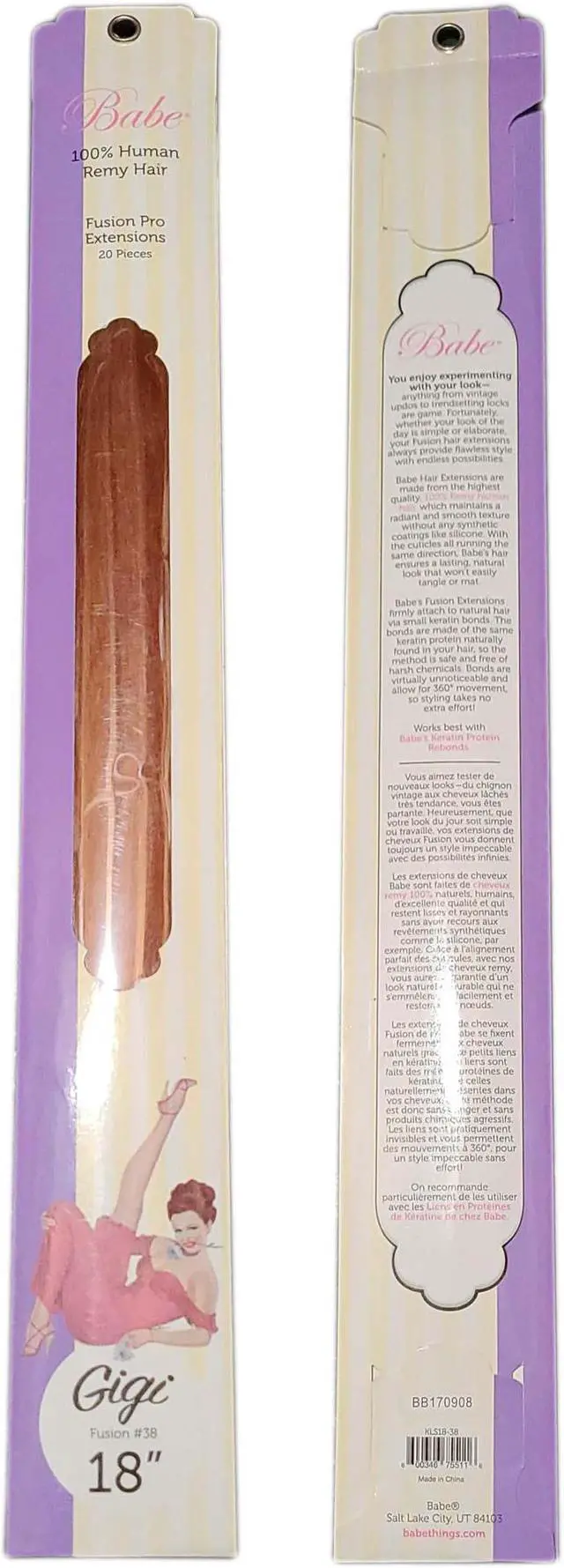 Alt view image 3 of 3 - Babe Fusion Pro Extensions 18 Inch GiGi #38 20 Pieces 100% Human Remy Hair