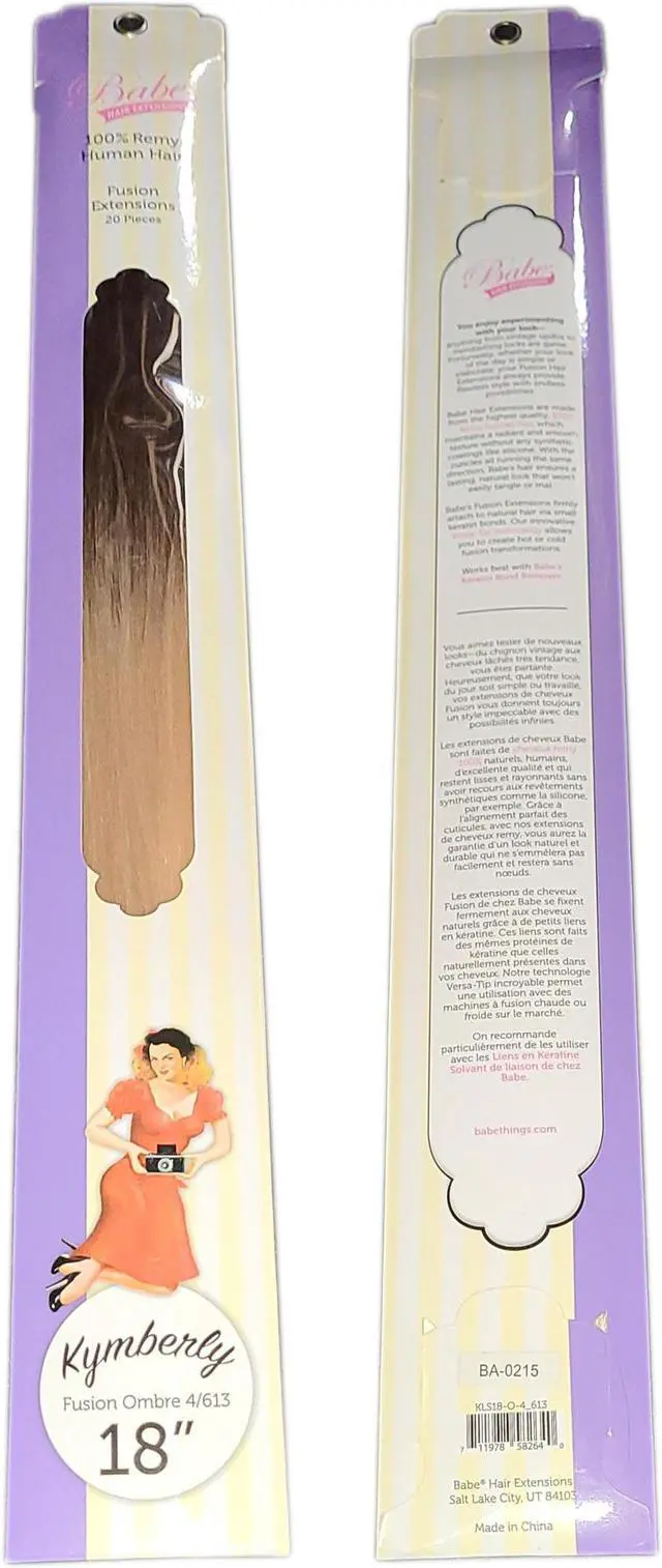 Alt view image 3 of 3 - Babe Fusion Pro Extensions 18 Inch Kymberly 4-613 #Ombre 20 Pieces 100% Human Remy Hair