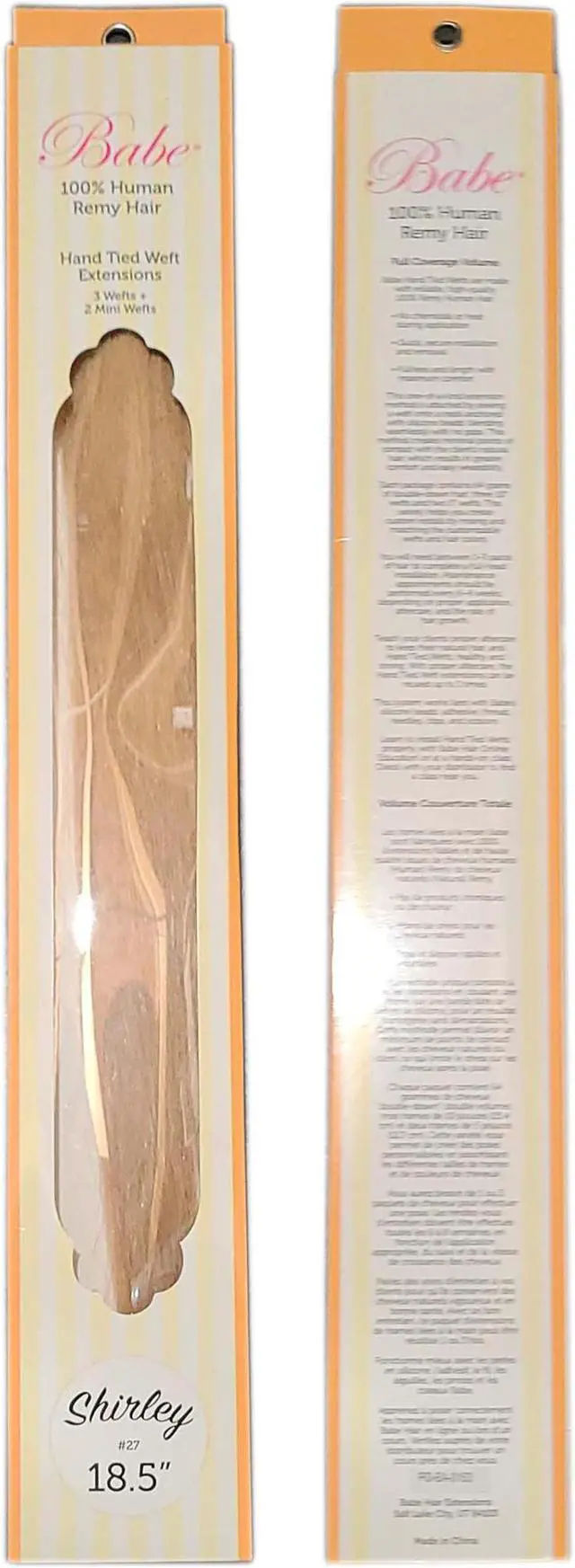 Main image of Babe Hand Tied Extensions 18.5 Inch Shirley #27 Human Remy Hair 3 Wefts + 2 Mini