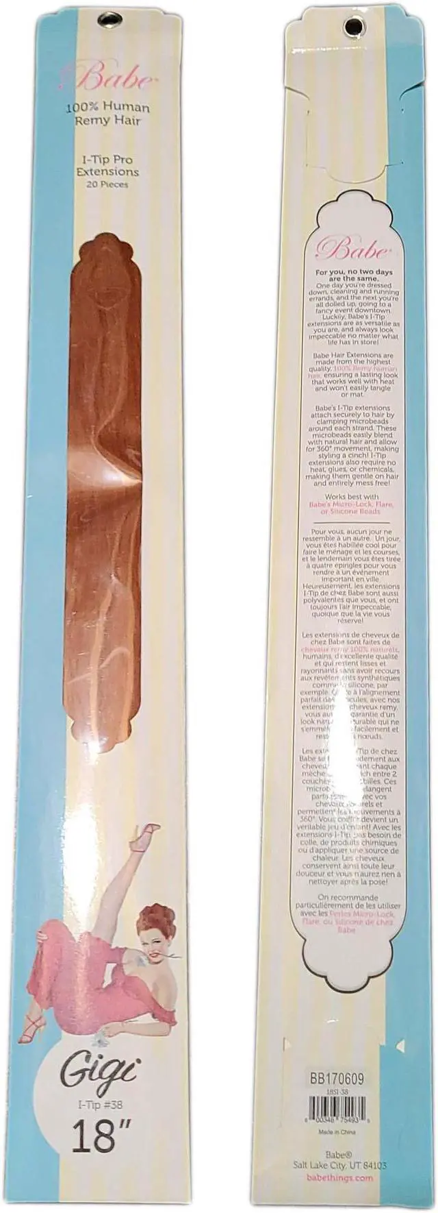 Alt view image 2 of 3 - Babe I-Tip Pro 18 Inch GiGi #38 Hair Extensions 20 Pieces Straight Color