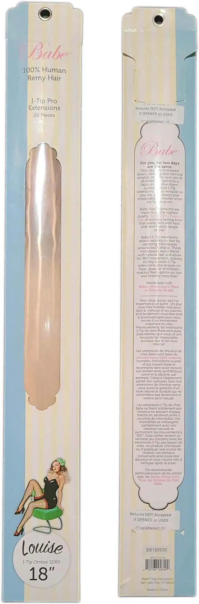 Main image of Babe I-Tip Pro 18 Inch Louise #Ombre 12-60 Hair Extensions 20 Pieces Straight Color