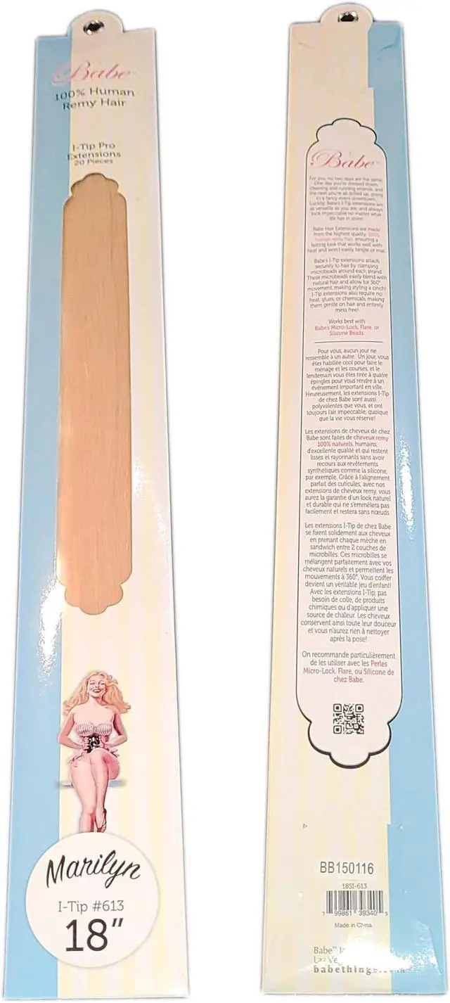 Main image of Babe I-Tip Pro 18 Inch Marilyn #613 Hair Extensions 20 Pieces Straight Color