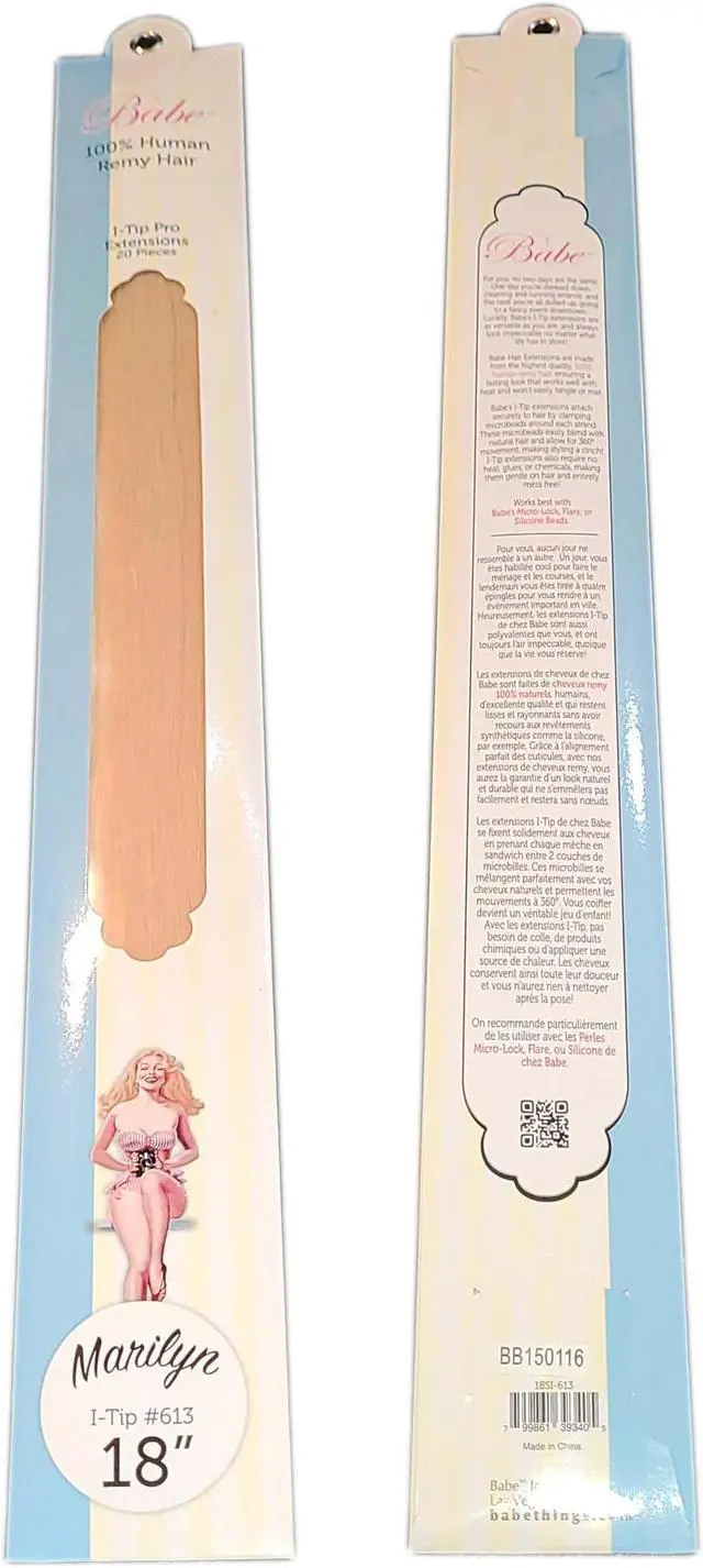 Alt view image 3 of 3 - Babe I-Tip Pro 18 Inch Marilyn #613 Hair Extensions 20 Pieces Straight Color