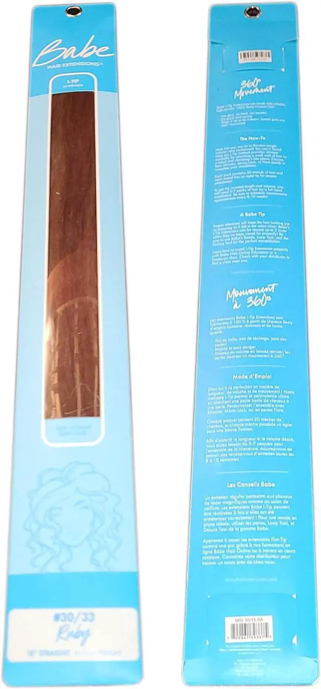 Main image of Babe I-Tip Pro 18 Inch Ruby #30/33 Hair Extensions 20 Pieces Straight Color