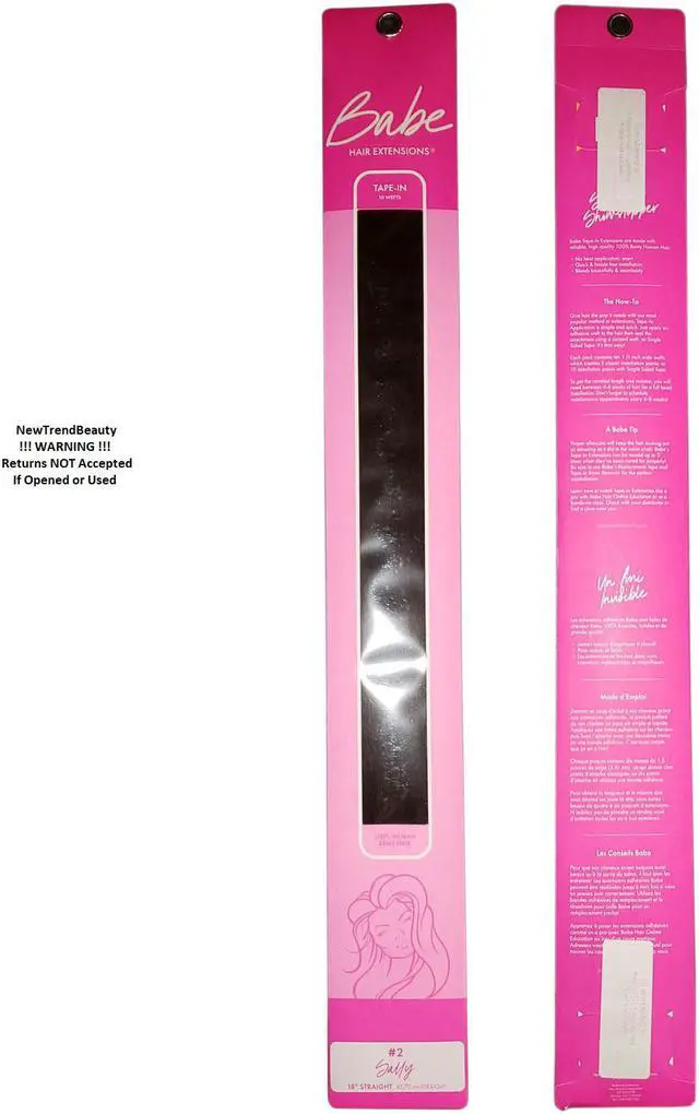 Alt view image 4 of 4 - Babe Tape-In 18 Inch Sally #2 Hair Extensions 10 Wefts Straight Color