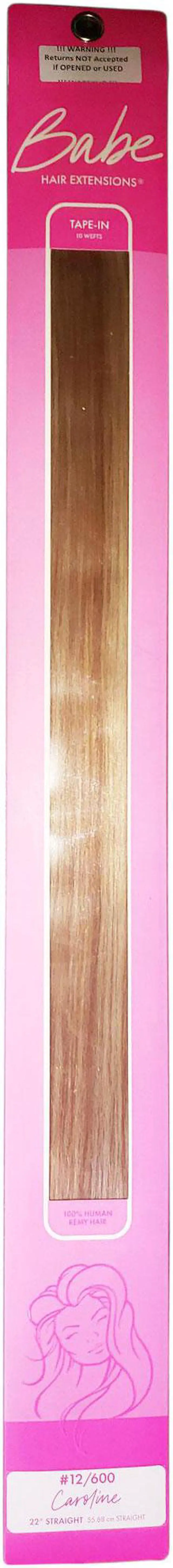 Main image of Babe Tape-In 22 Inch Caroline #12/600 Hair Extensions 10 Wefts Straight Color