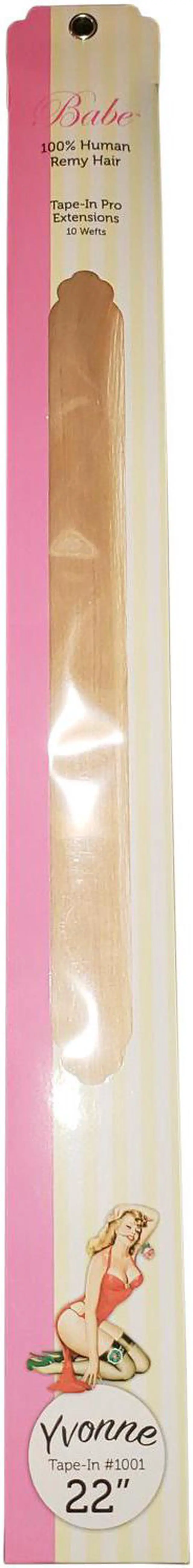 Alt view image 4 of 4 - Babe Tape-In 22 Inch Yvonne #1001 Hair Extensions 10 Wefts Straight Color