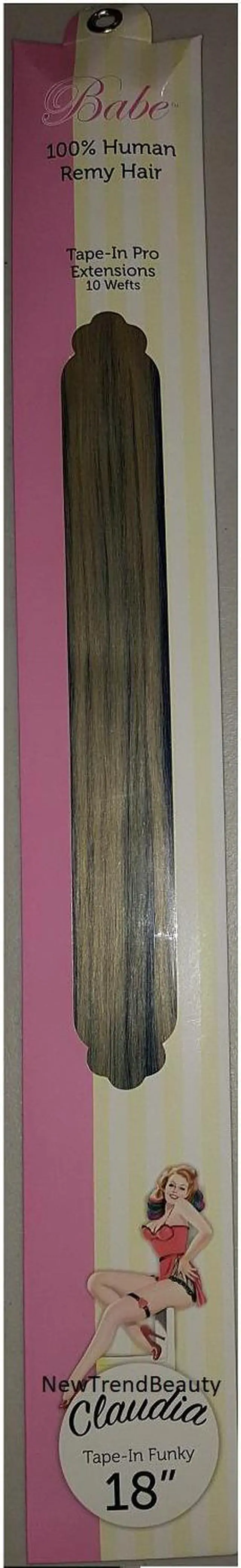 Main image of Babe Tape-In Pro Extensions 18 Inch Claudia #Funky 10 Wefts 100% Human Remy Hair