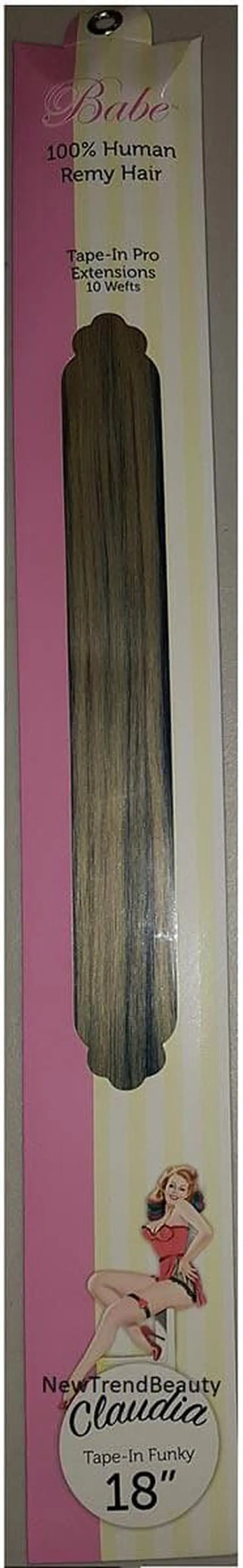 Alt view image 3 of 3 - Babe Tape-In Pro Extensions 18 Inch Claudia #Funky 10 Wefts 100% Human Remy Hair