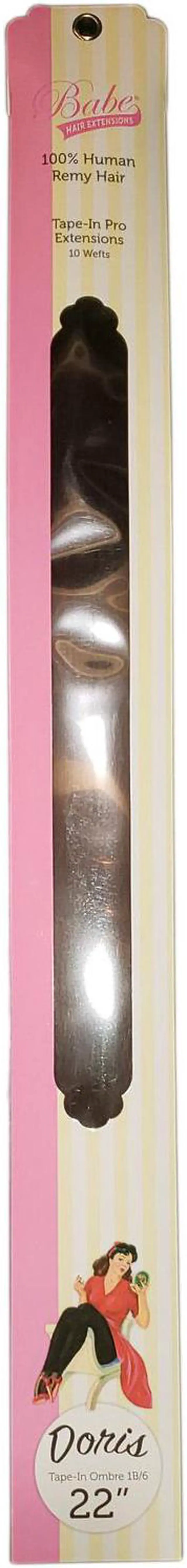 Alt view image 4 of 4 - Babe Tape-In Pro Extensions 22 Inch Doris #Ombre 1B-6 10 Wefts 100% Human Remy Hair