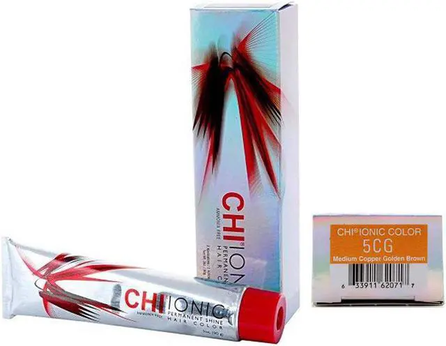 Alt view image 3 of 3 - Farouk CHI Ionic Permanent Shine Color 5CG Medium Copper Brown Gold 3oz