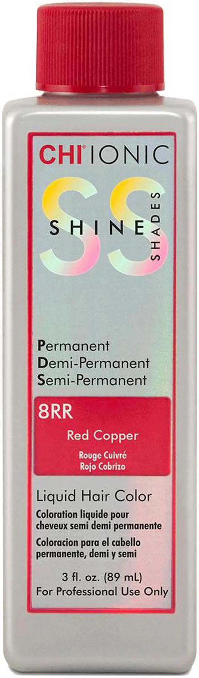 Alt view image 3 of 3 - Farouk CHI Ionic Shine Shades 8RR Red Copper Permanent Demi-Permanent Semi-Permanent Hair Color 3oz 90ml