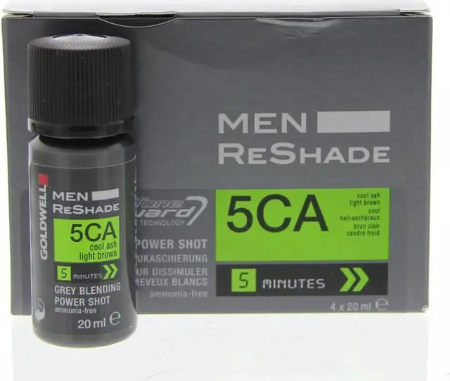 Main image of Goldwell Men ReShade 5CA Cool Ash Light Brown Grey Blending Power Shot 4x0.6oz 4x20ml