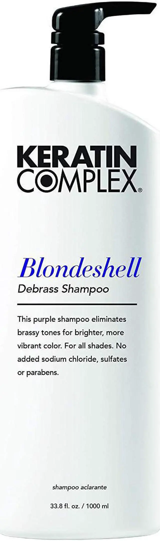 Alt view image 2 of 10 - Keratin Complex Blondeshell Debrass Shampoo Purple Cleanser Eliminates Brassy Tones 33.8oz 1000ml