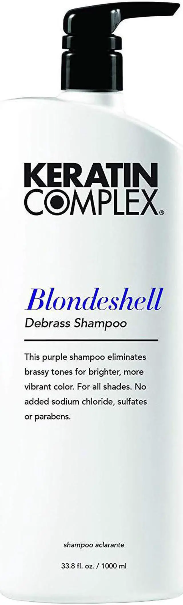 Alt view image 3 of 10 - Keratin Complex Blondeshell Debrass Shampoo Purple Cleanser Eliminates Brassy Tones 33.8oz 1000ml