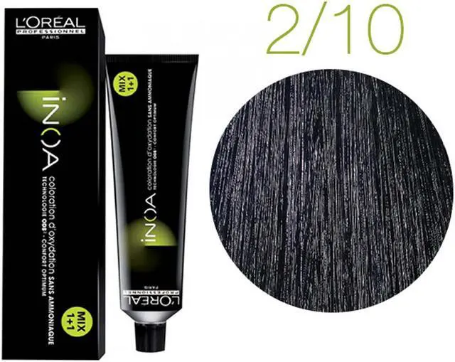 Alt view image 2 of 2 - Loreal Professionnel Paris Inoa 2.10 Intense Dark Ash Brown ODS2 Ammonia-Free Permanent Haircolor European=2.10/2BN 2oz 60g