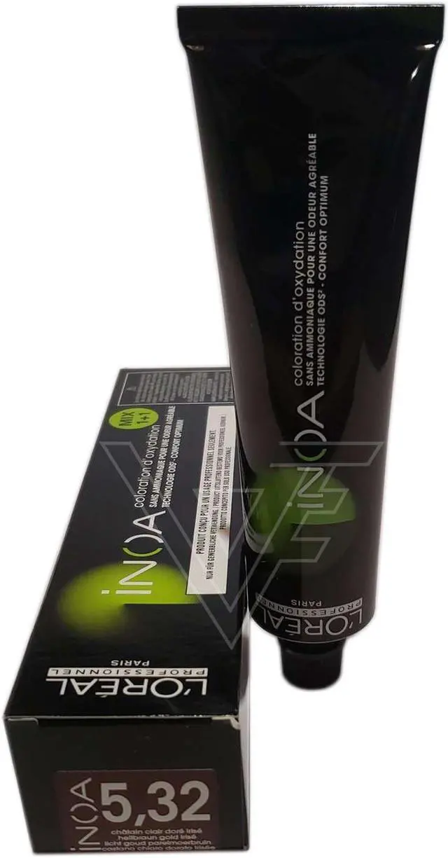 Main image of Loreal Professionnel Paris Inoa 5.32 Light Golden Iridescent Brown ODS2 Ammonia-Free Permanent Haircolor European=5.32/5GV 2oz 60g