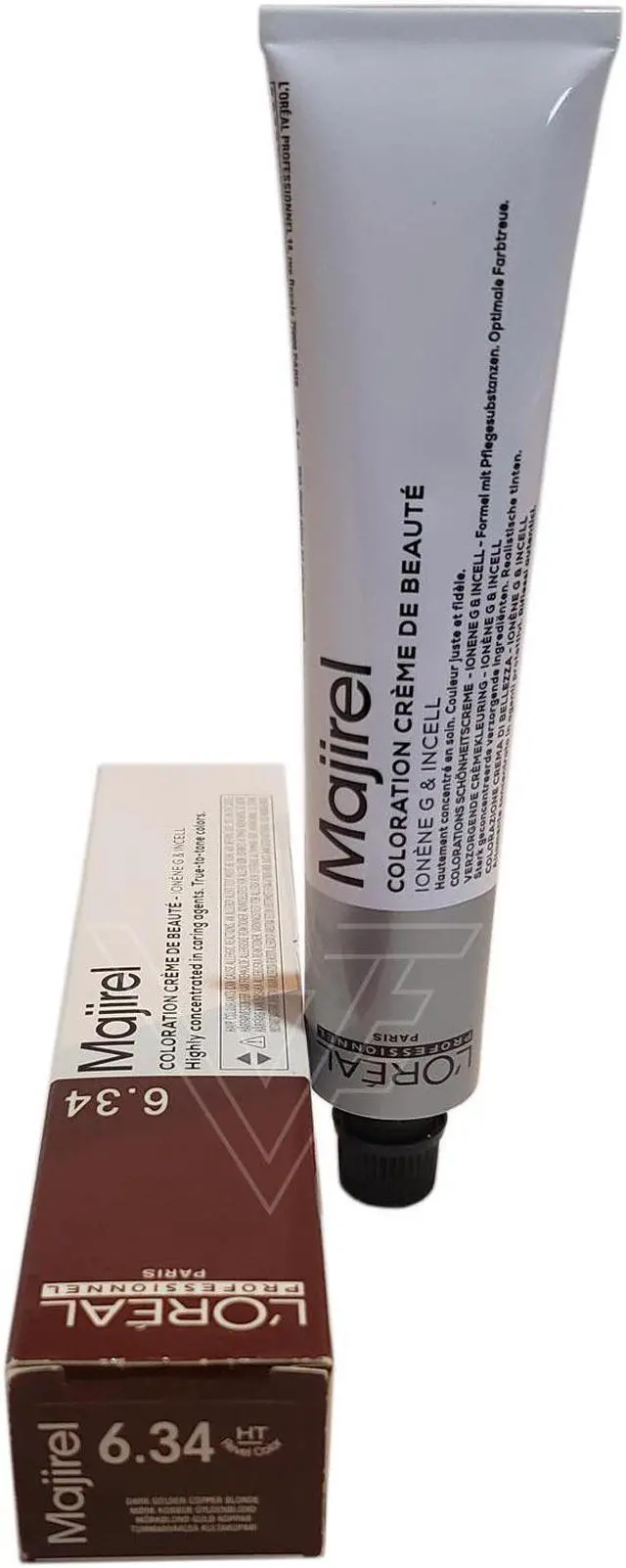 Main image of Loreal Professionnel Paris Majirel 6.34 Dark Golden Copper Blonde Ionene G Incell Permanent Hair Color European=6.34/6GC 1.7oz 50ml