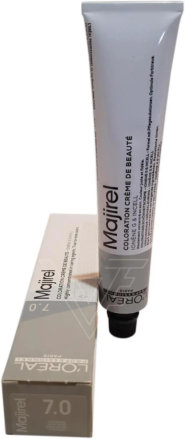 Main image of Loreal Professionnel Paris Majirel 7.0 Deep Natural Blonde Permanent Hair Color Ionene G Incell European=7.0/7NN 1.7oz 50ml