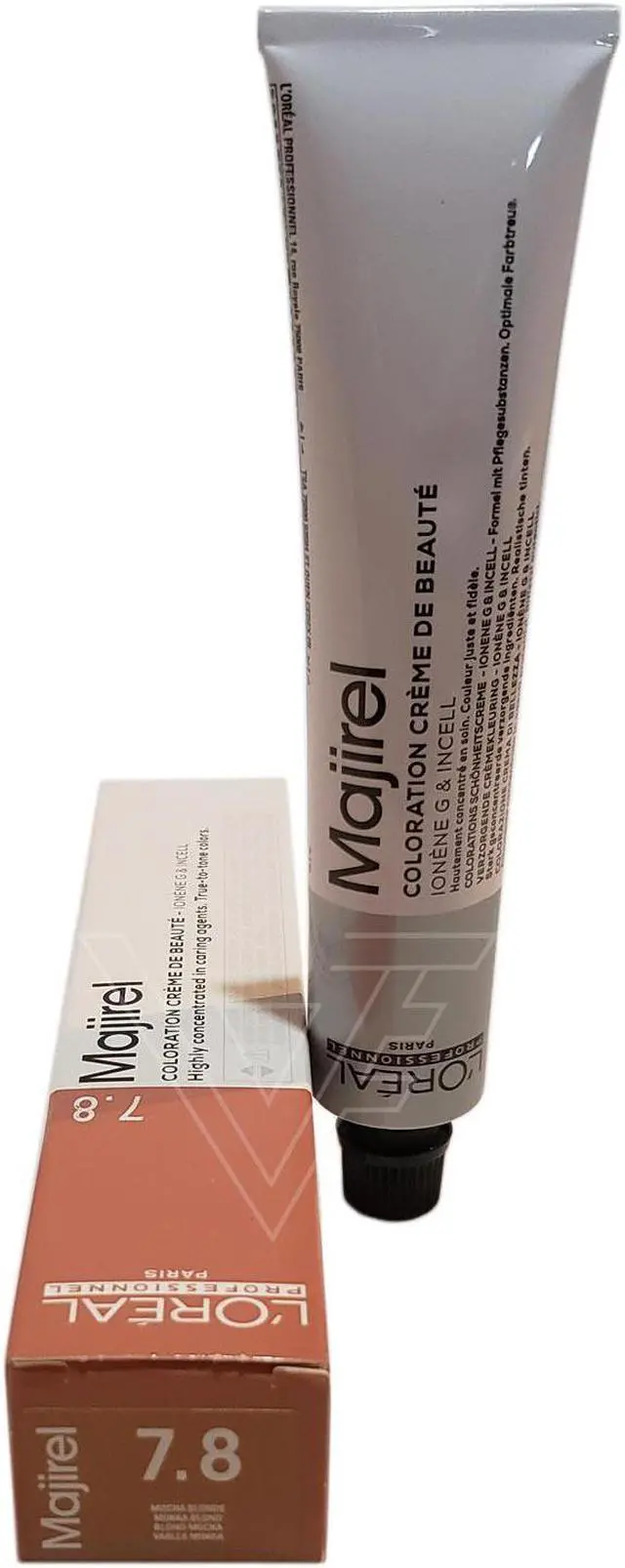 Main image of Loreal Professionnel Paris Majirel 7.8 Mocha Blonde Ionene G Incell Permanent Hair Color European=7.8/7M 1.7oz 50ml