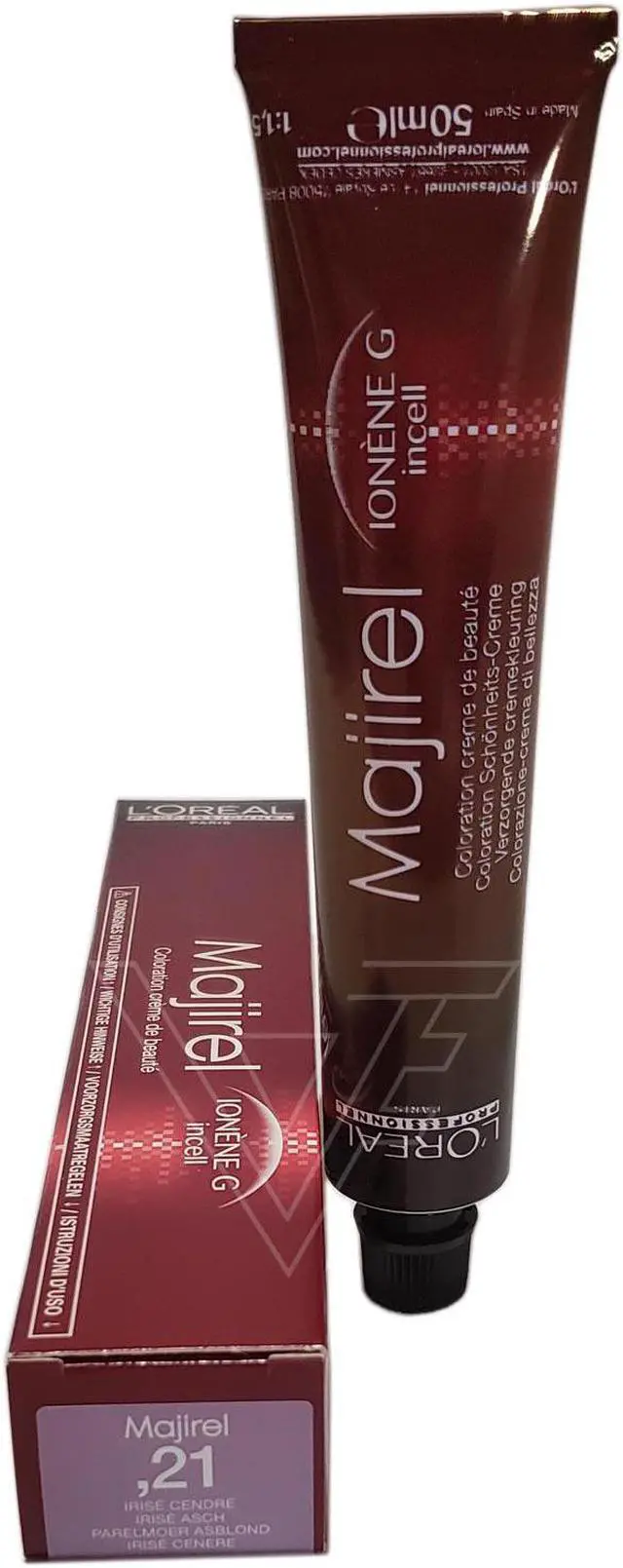 Main image of Loreal Professionnel Paris Majirel Metallics .21 Violet Ash Ionene G Incell Permanent Hair Color European=.21/VB 1.7oz 50ml