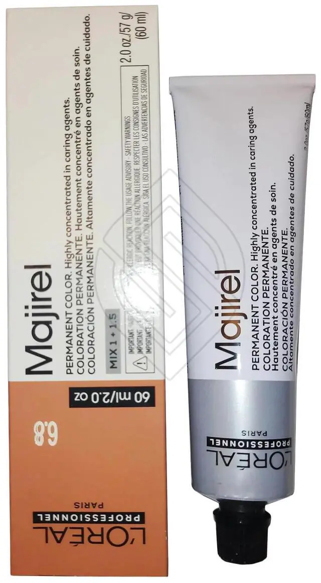 Main image of Loreal Professionnel Paris Majirel 6.8/6M Dark Blonde Mocha Permanent Hair Color 2oz 60ml