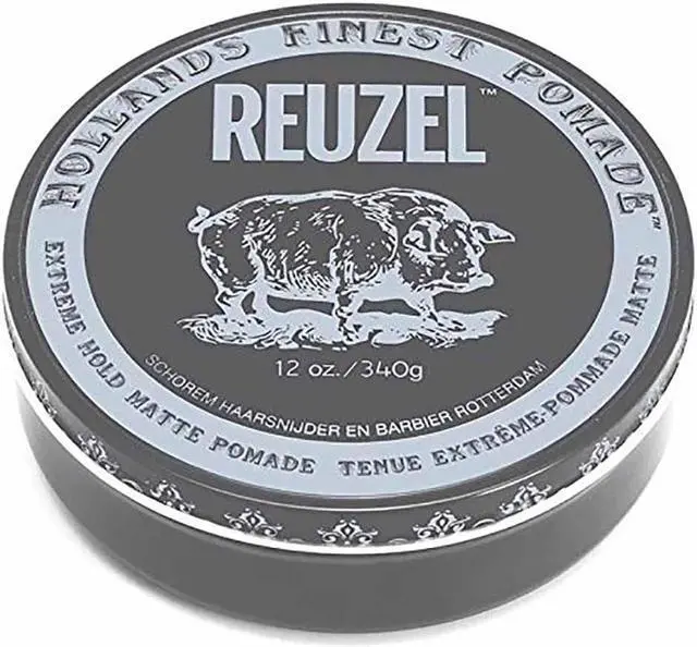 Main image of ZZRST Reuzel Holands Finest Extreme Hold Matte Pomade Gray Tin 12 Ounce