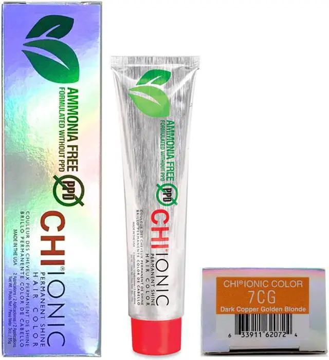 Main image of ZZRST Farouk CHI Ionic Permanent Shine Color Dark Copper Gold Blonde 7CG 3 Ounce