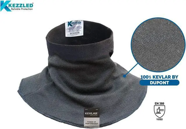 Alt view image 2 of 8 - KEZZLED Welding Neck Protector- Cut, Scratch, Heat & Flame Resistant Neck Protection, Neck Gaiter- Made of 100% Kevlar® by DuPont with added UV Rays, Sun, Cooling Protection [ Black ]