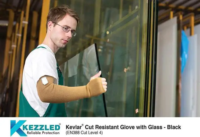 Alt view image 7 of 7 - KEZZLED Kevlar Sleeves for Men and Women  4 Way Protection Long Arm Sleeve with Thumb Hole - Best for Welding, Gardening, Anti-Bite, Heat and Cut Resistant
