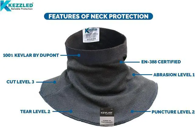 Alt view image 3 of 5 - KEZZLED Kevlar Cut, Heat and Scrach Resistant Neck Protector-Neck Gaiter Made of 100% Kevlar by DuPont- [ YELLOW ]
