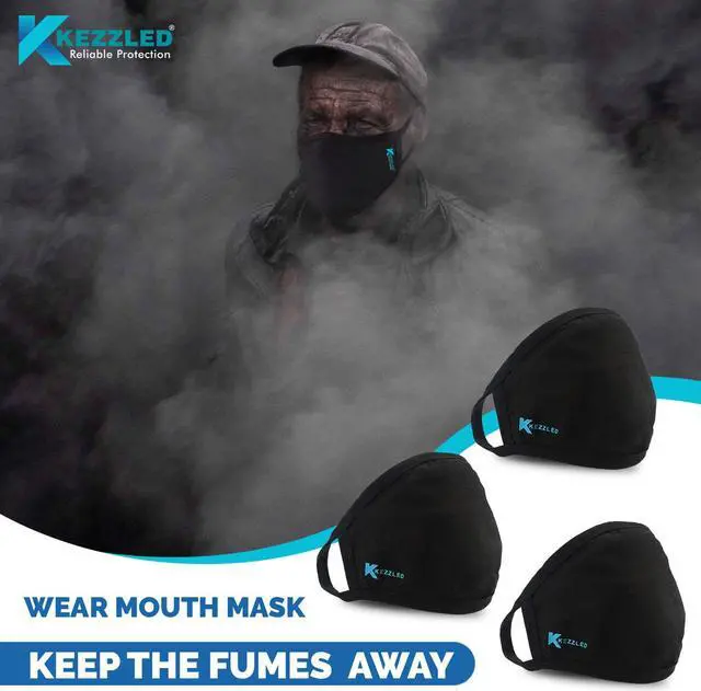 Alt view image 2 of 4 - Anti-Dust Breathable Face & Mouth Mask - Black by Kezzled (Pack of 3)