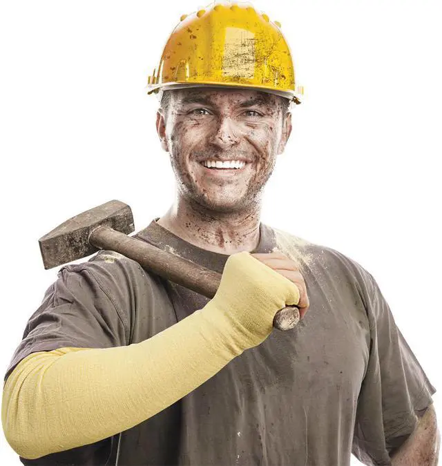 Alt view image 3 of 3 - Kevlar® Cut/Scratch/Heat Resistant Sleeves - Yellow 18 inches by Kezzled