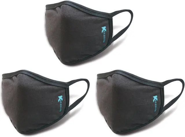 Main image of Anti-Dust Breathable Face & Mouth Mask - Black by Kezzled (Pack of 3)