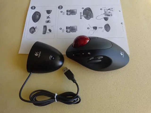 Alt view image 2 of 8 - Logitech Cordless TrackMan Optical Trackball