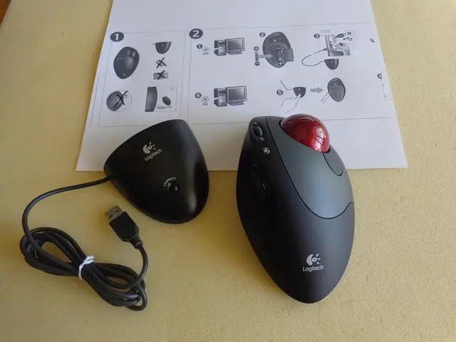 Alt view image 3 of 8 - Logitech Cordless TrackMan Optical Trackball