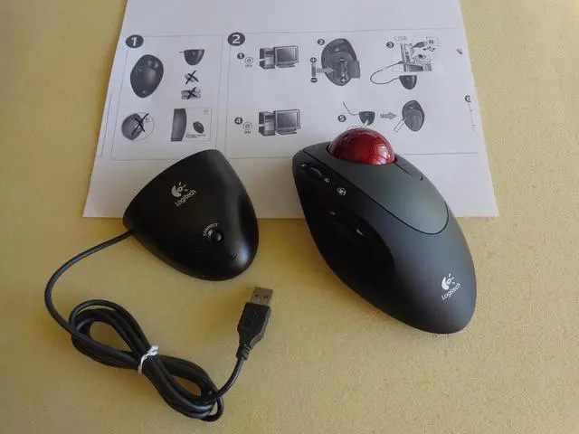 Alt view image 4 of 8 - Logitech Cordless TrackMan Optical Trackball