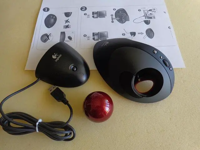 Alt view image 6 of 8 - Logitech Cordless TrackMan Optical Trackball
