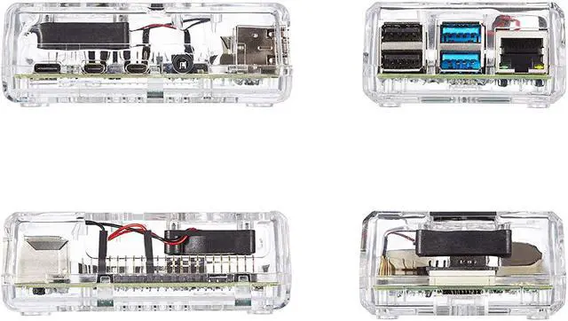 Alt view image 4 of 4 - Vilros Raspberry Pi 4 Compatible Clear Transparent Case with Built in Fan
