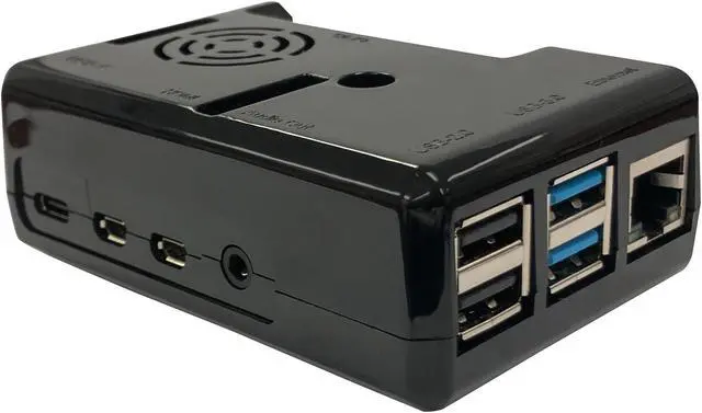 Main image of Vilros Raspberry Pi 4 Compatible Black Case with Built in Fan