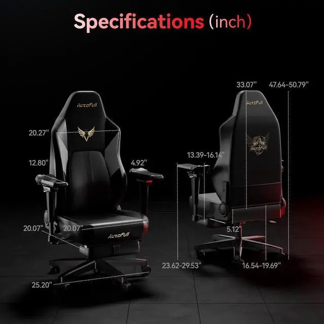 Alt view image 2 of 7 - AutoFull M6 Gaming Chair with Ventilated Heated Cushion and Ergonomics AUTO Dynamic Tracking Lumbar Support Office Chair 6D Adjustable Armrests PC Chair for Adults with Footrest,Black