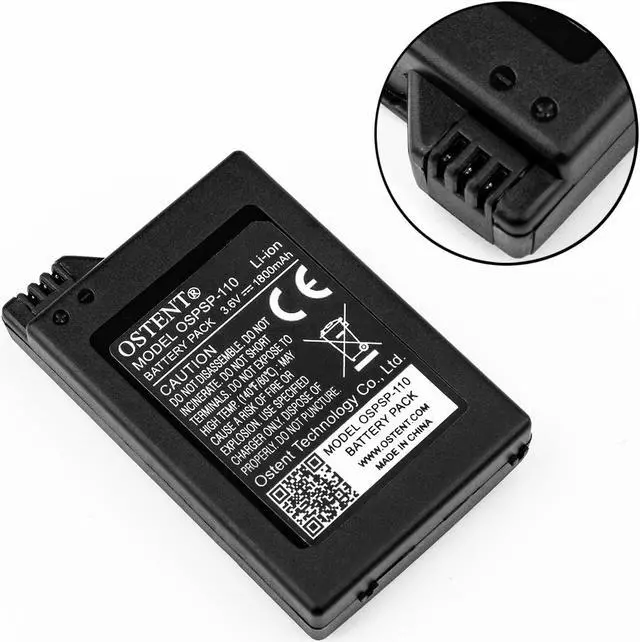 Alt view image 2 of 4 - OSTENT High Capacity Quality Real 1800mAh 3.6V Lithium Ion Rechargeable Battery Pack Replacement for Sony PSP 1000 PSP-110 Console