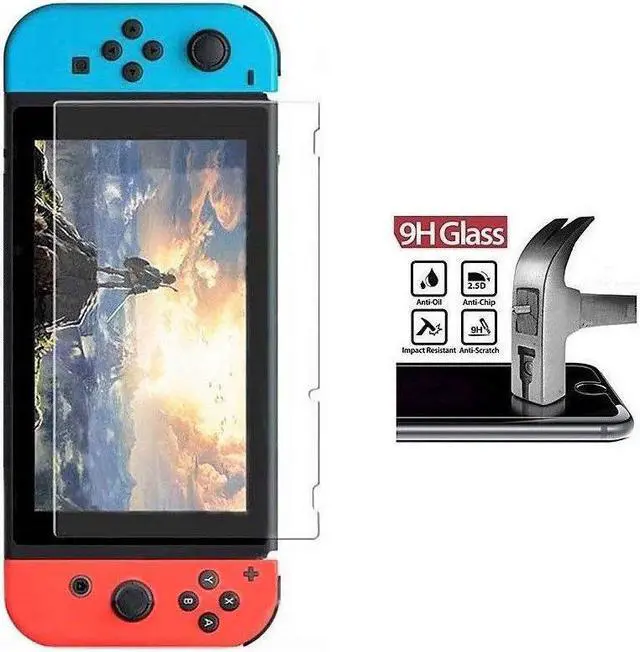Alt view image 3 of 7 - 2 x Tempered Glass Film Screen Protector Cover Skin Guard for Nintendo Switch Console
