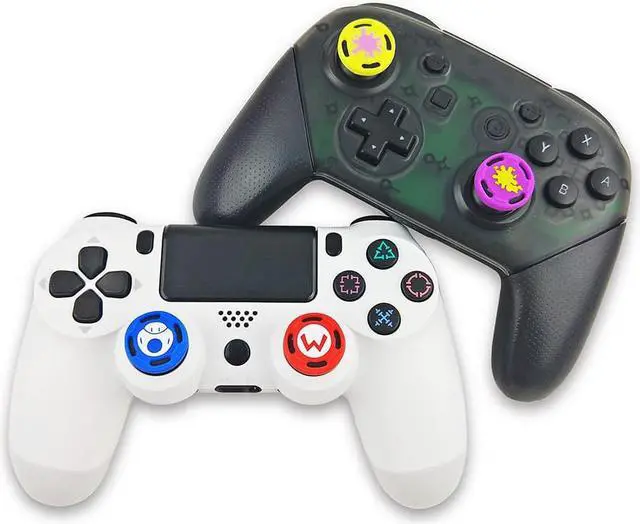 Alt view image 7 of 10 - OSTENT 8 x Super Mario Analog Stick Joystick Grip Caps for Nintendo Switch Joy-Con Controller